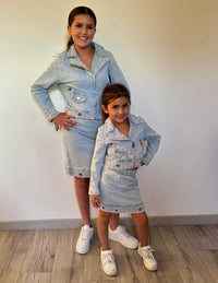 Ensemble bleu élégance